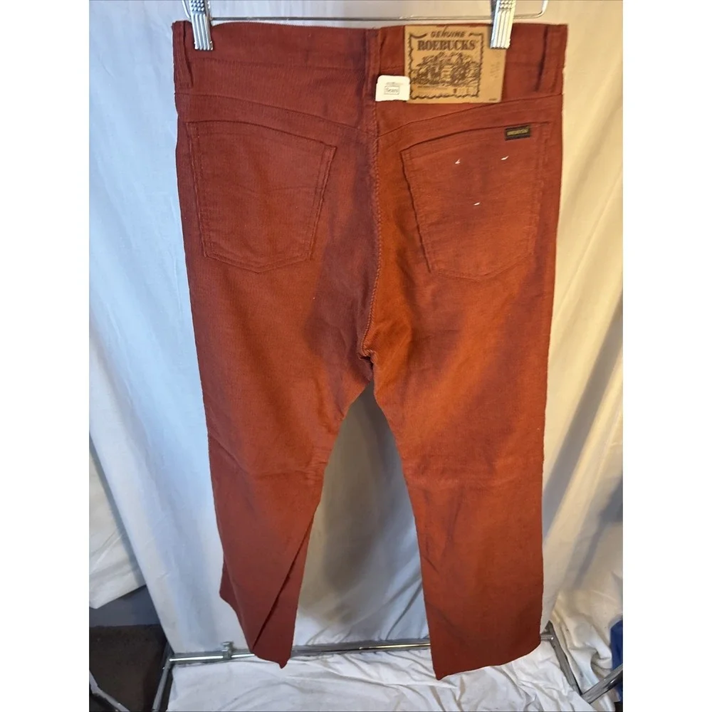 Vintage Genuine‎ Roebucks Pants Men's 30x33 1980 's Red Corduroy Flares